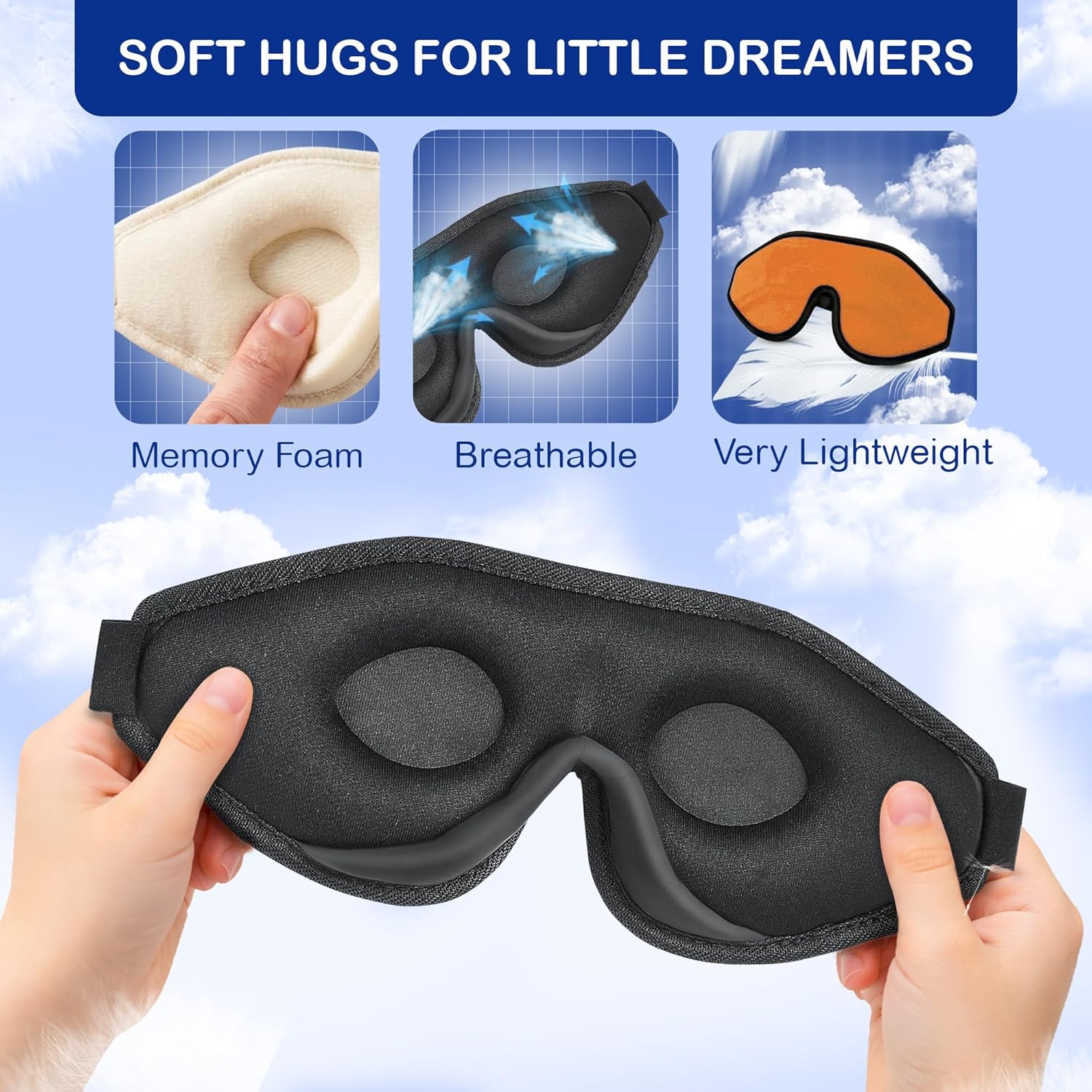 Kids Sleep Masks & Memory Foam Eye Covers