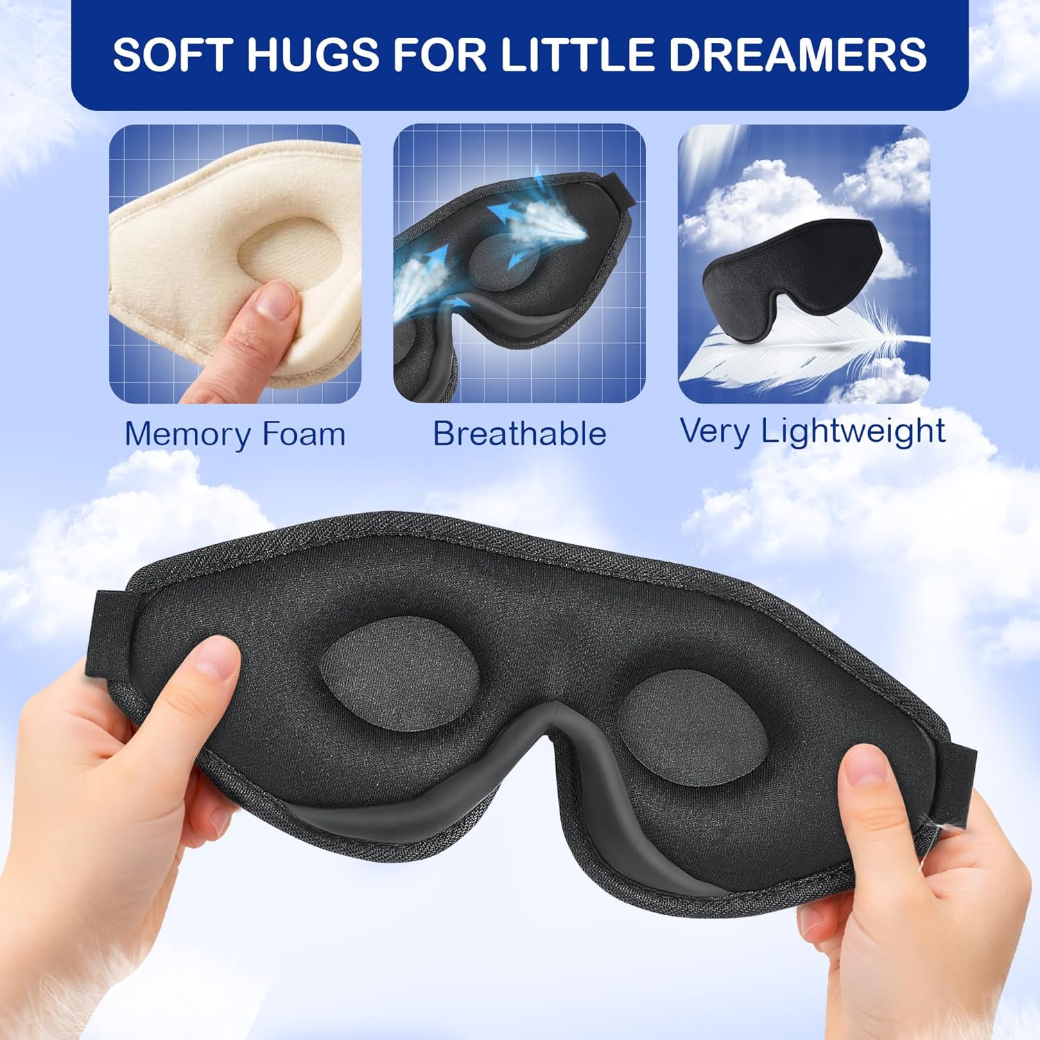 Kids Sleep Masks & Memory Foam Eye Covers