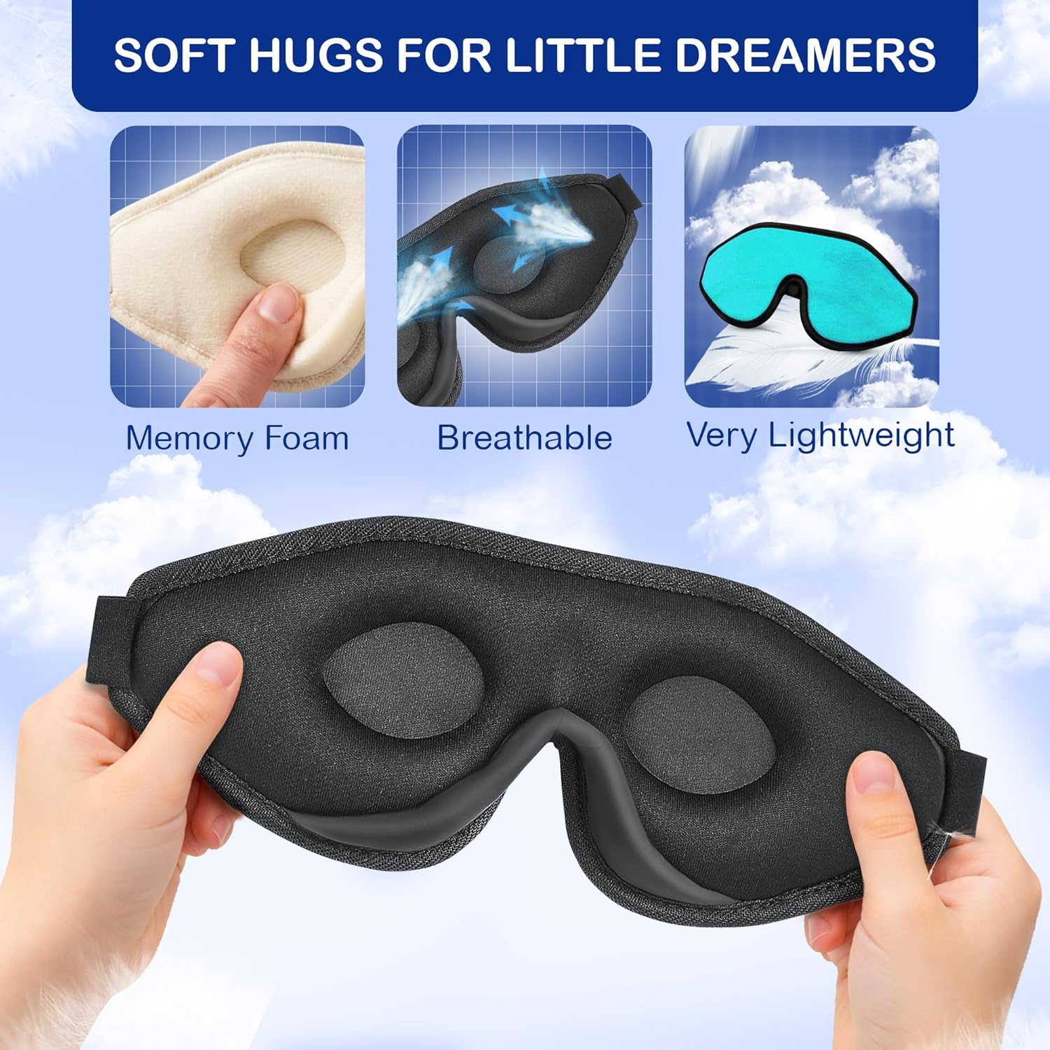 Kids Sleep Masks & Memory Foam Eye Covers